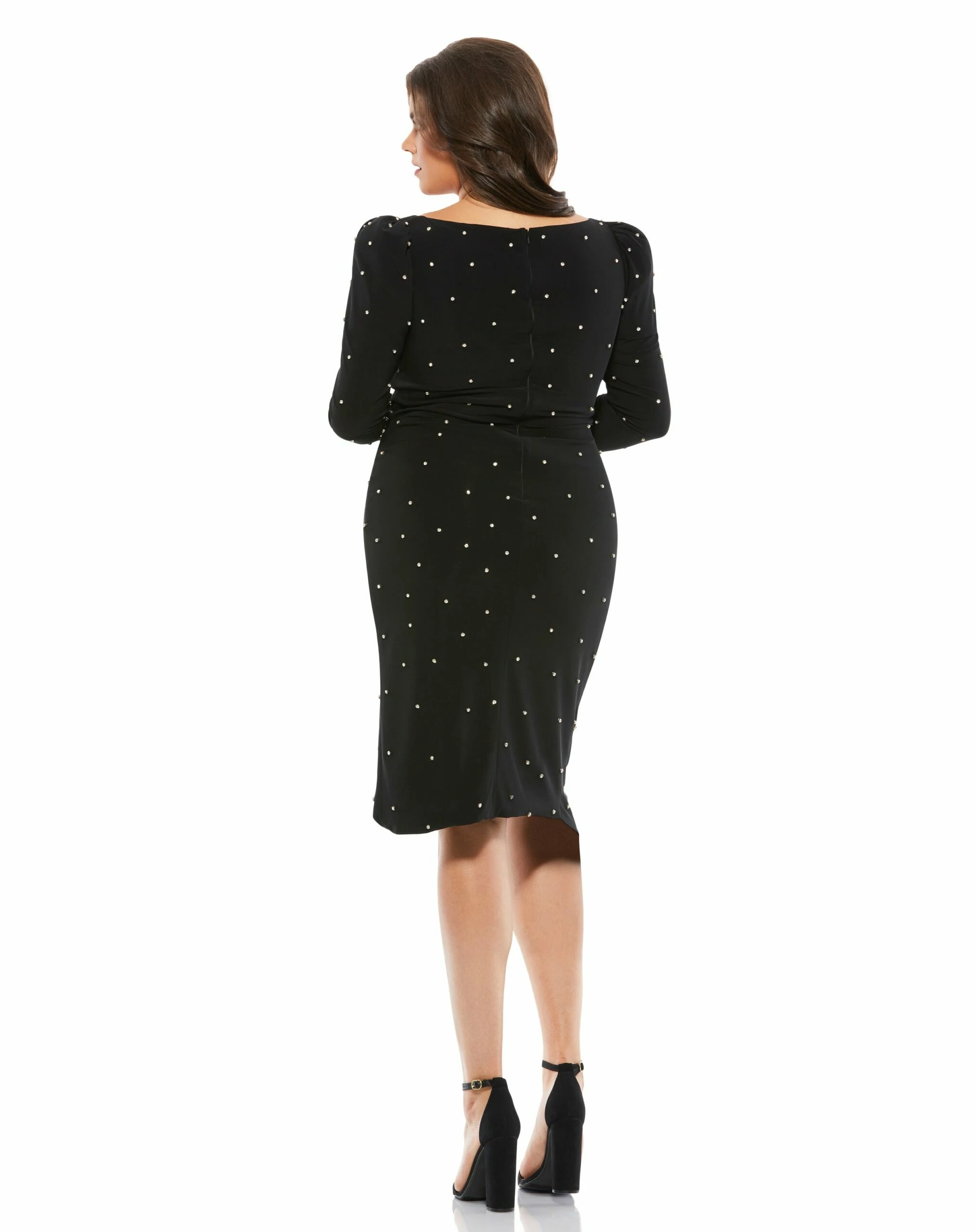 Rhinestone Embellished Faux Wrap Jersey Dress (Plus) 4 Rhinestone Embellished Faux Wrap Jersey Dress (Plus) - Image 2