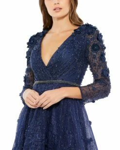 Floral Appliqué Fit And Flare Dress -Women's Skirt 67809 MID 3 WS