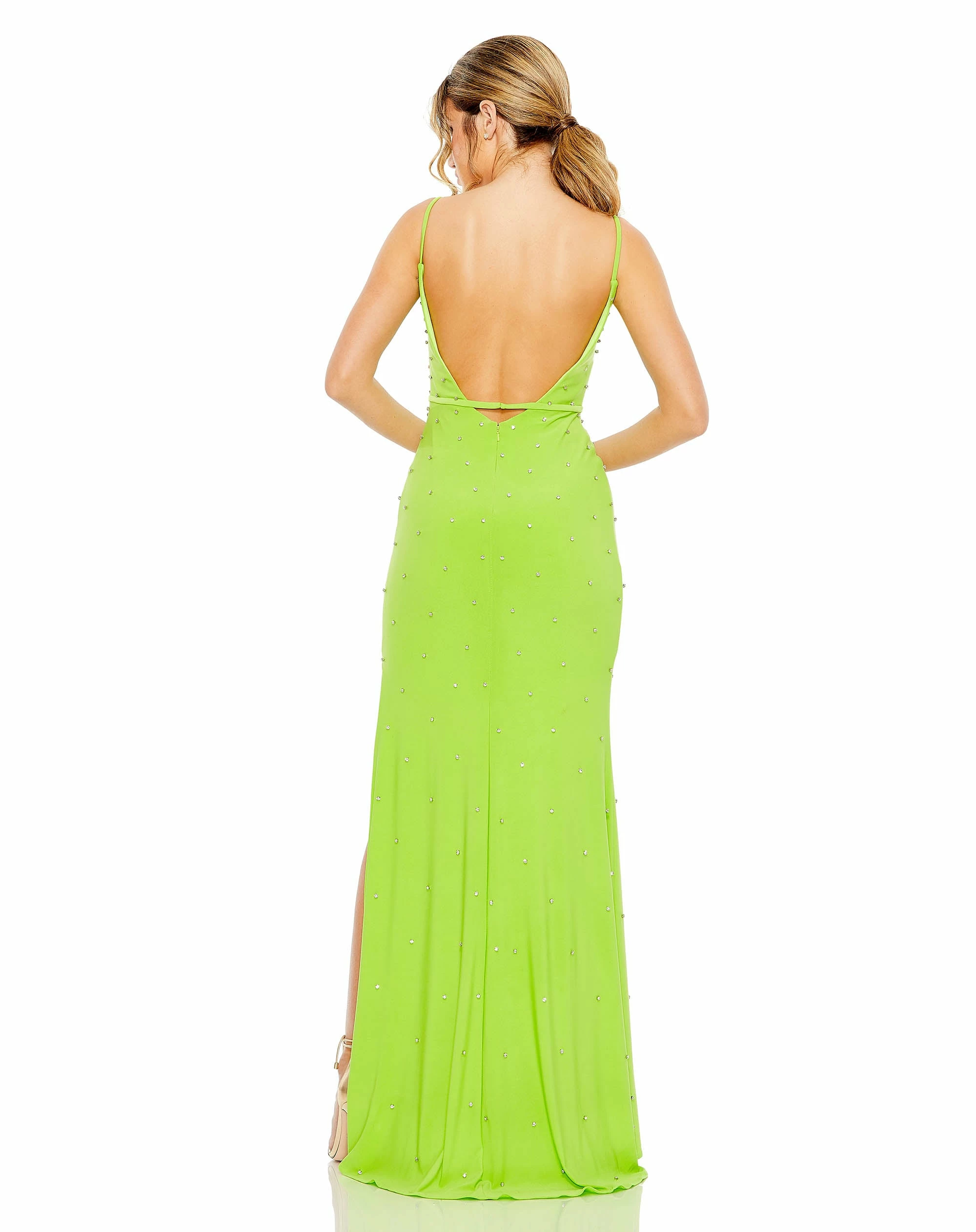 Rhinestone Embellished V-Neck Gown 5 Rhinestone Embellished V-Neck Gown - Image 3