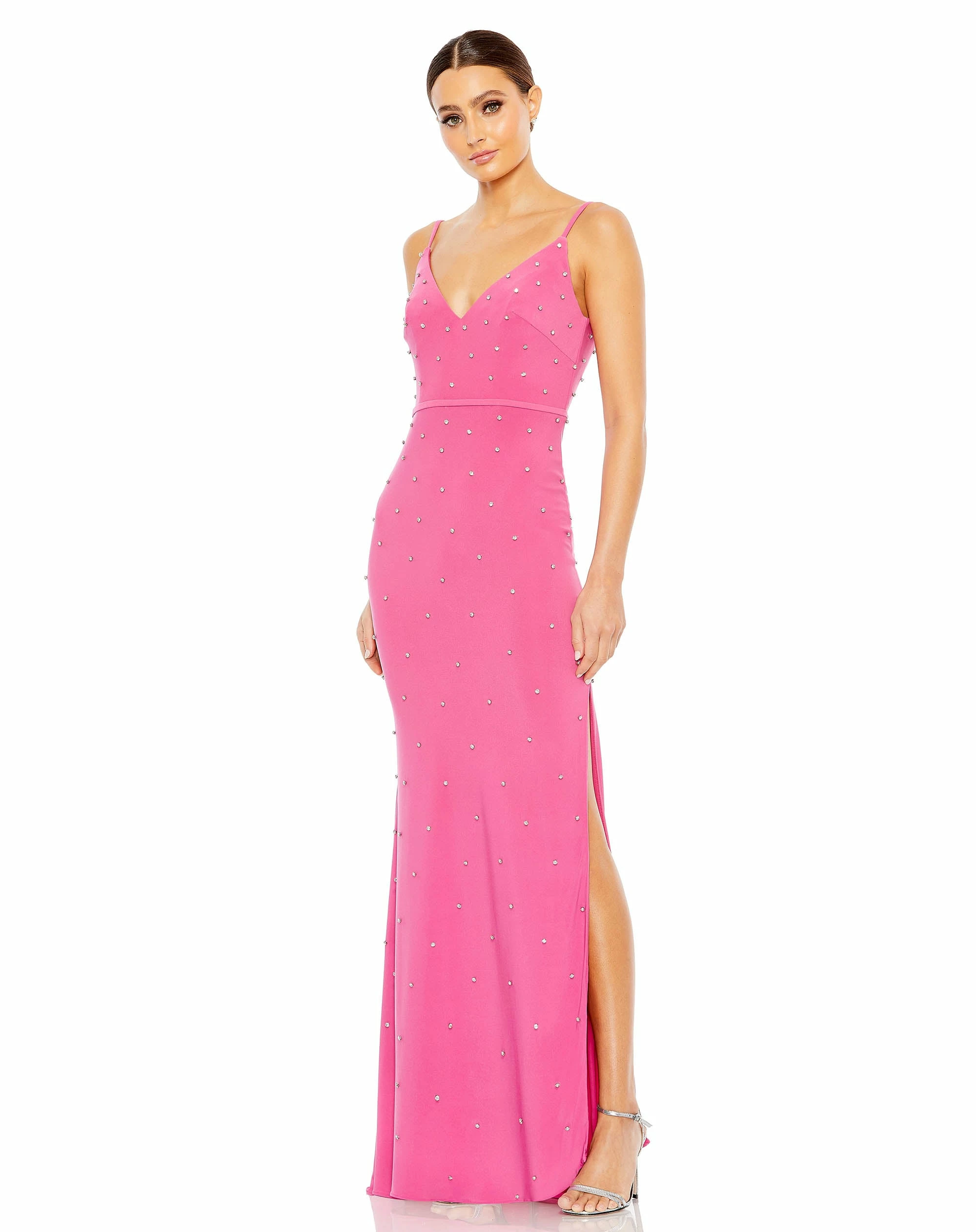 Rhinestone Embellished V-Neck Gown 6 Rhinestone Embellished V-Neck Gown - Image 4