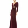 Faux Wrap Long Sleeve Gown W/ Appliqué Detail -Women's Skirt 67848 BER 1 WS