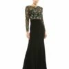 Beaded Illusion High Neck Trumpet Gown 1 Beaded Illusion High Neck Trumpet Gown -Women's Skirt 67870 BlackMulti AB