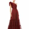 Organza One-Shoulder Pleated Gown 1 Organza One-Shoulder Pleated Gown -Women's Skirt 67878 WIN 1 WS