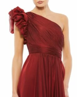 Organza One-Shoulder Pleated Gown -Women's Skirt 67878 WIN 3 WS