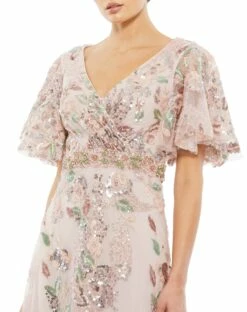 Floral Embellished Short Sleeve Gown 7 Floral Embellished Short Sleeve Gown -Women's Skirt 67880 RSP 3 WS