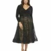 Long Sleeve Jersey & Lace Cocktail Dress (Plus) -Women's Skirt 67897 1 WS