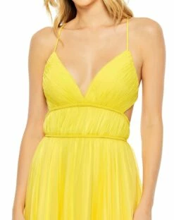 Solid Tiered Ruffle Strapless Dress -Women's Skirt 67967 Buttercup CL