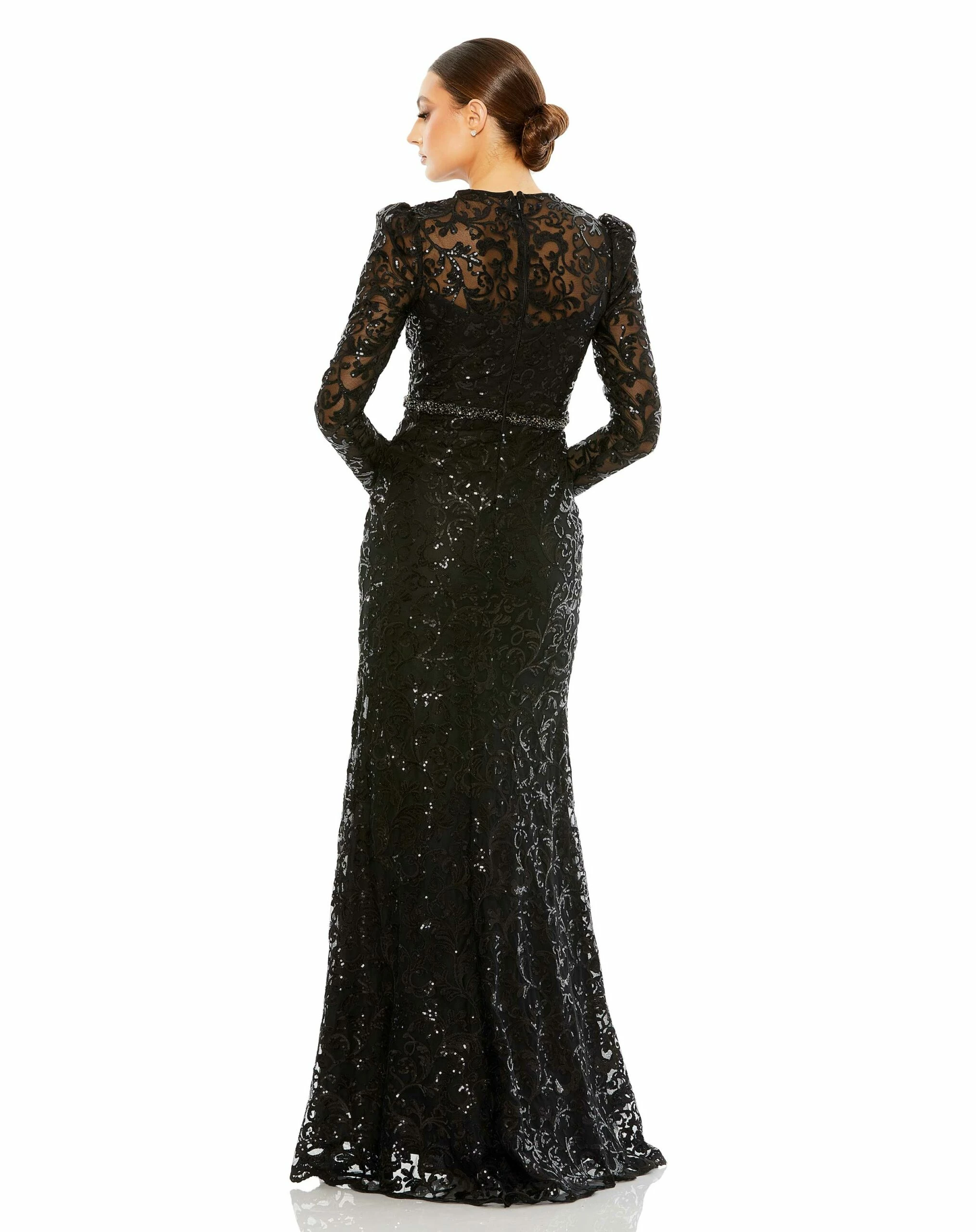 Embellished High Neck Long Sleeve Gown 4 Embellished High Neck Long Sleeve Gown - Image 2