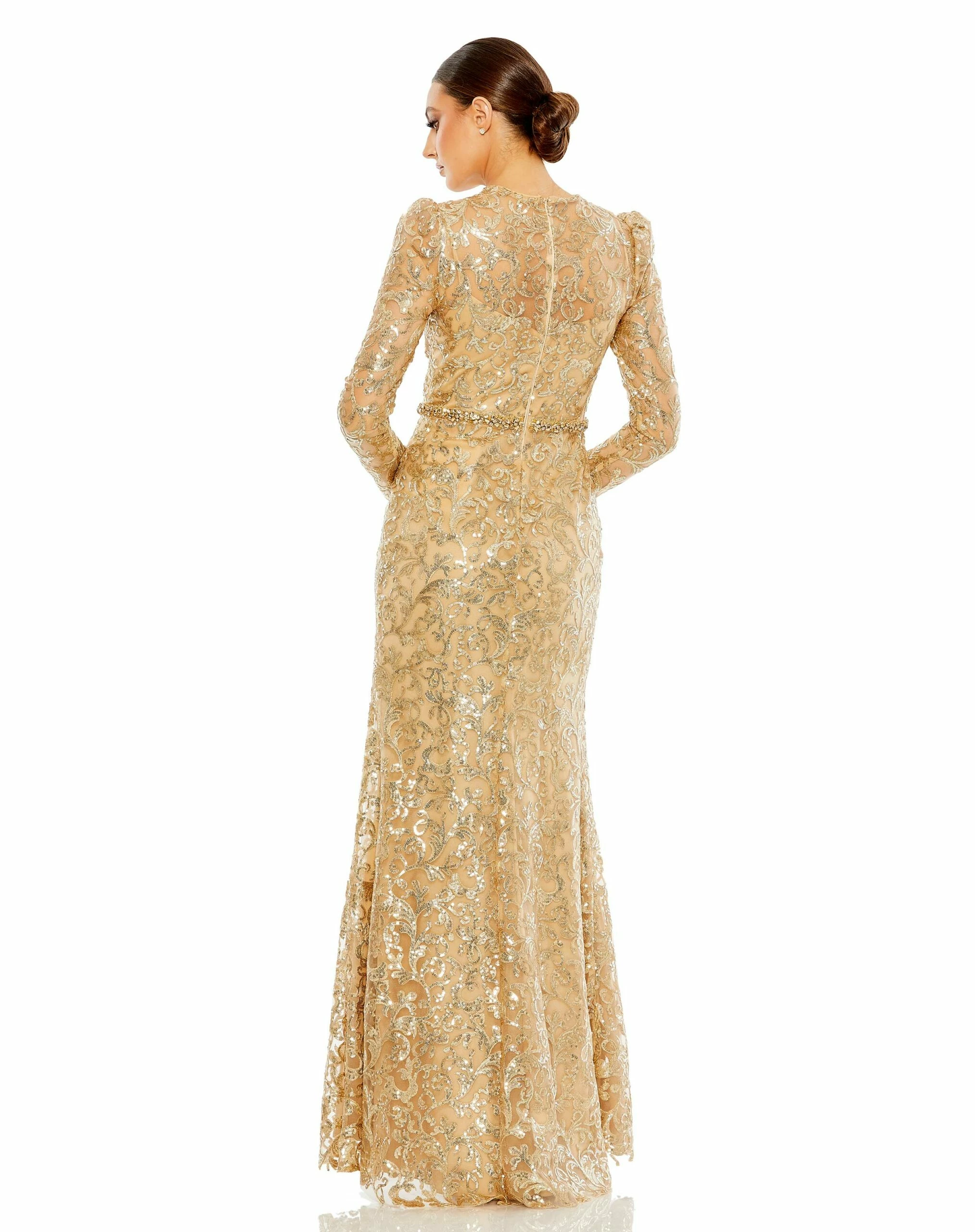 Embellished High Neck Long Sleeve Gown 7 Embellished High Neck Long Sleeve Gown - Image 5