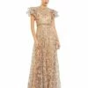 Embellished Butterfly Sleeve Cut Out Gown -Women's Skirt 68030 NudeMulti AB