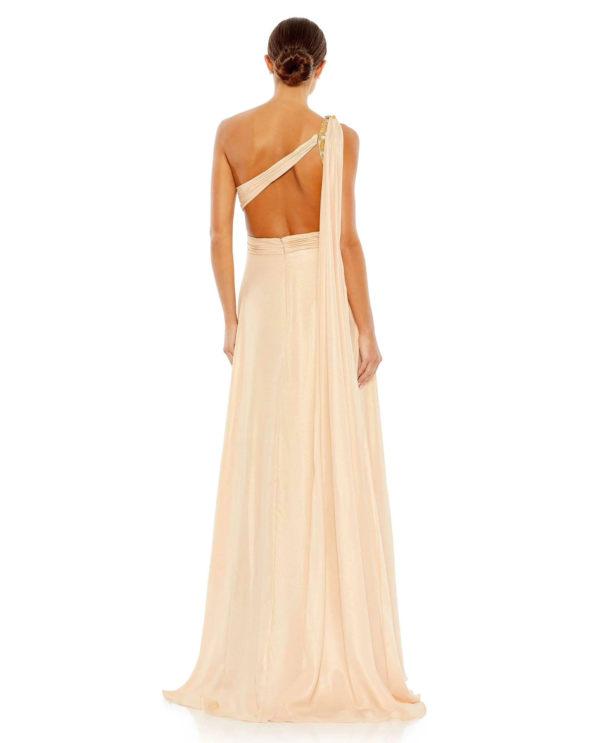 Float One Shoulder Open Back Flowy Gown 4 Float One Shoulder Open Back Flowy Gown - Image 2