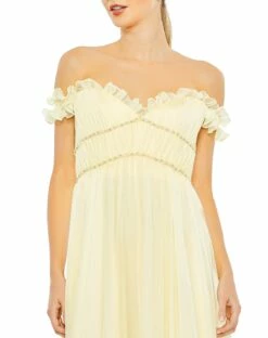 Ruffle Tiered Babydoll Flowy Gown -Women's Skirt 68086 Butter CL