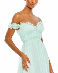 Ruffle Tiered Babydoll Flowy Gown -Women's Skirt 68086 Mint CL