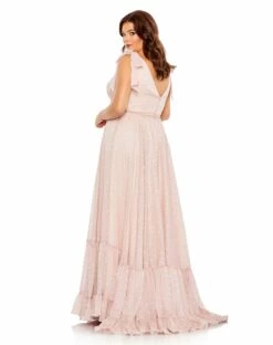 Iridescent Polka Dot Soft Tie Sleeveless Gown (Plus) 16 Iridescent Polka Dot Soft Tie Sleeveless Gown (Plus) -Women's Skirt 68120 Blush BK