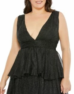 Ruffle Tiered Sleeveless V Neck Gown -Women's Skirt 68131 BSI 3 WS