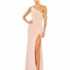 Beaded Drop Shoulder Jersey Gown -Women's Skirt 68163 Rose AB
