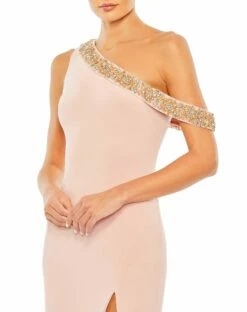 Beaded Drop Shoulder Jersey Gown -Women's Skirt 68163 Rose CL