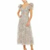 Embellished Ruffled Cap Sleeve A Line Dress -Women's Skirt 68262 Champagne AB