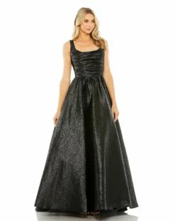 Metallic Pleated Bodice Ballgown -Women's Skirt 68349 BLK Default 1 WS