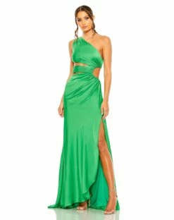 Cut Out One Shoulder Satin Gown -Women's Skirt 68485 SPP Default 1 WS