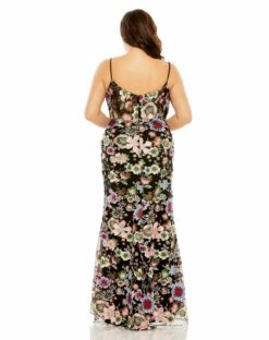 Floral Embroidered Corset Mesh Gown -Women's Skirt 68531 BMU 2 WS