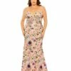 Floral Embroidered Corset Mesh Gown -Women's Skirt 68531 PIM Default 1 WS