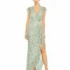 Sequined Faux Wrap Ruffle Cap Sleeve Gown 1 Sequined Faux Wrap Ruffle Cap Sleeve Gown -Women's Skirt 70113 SEA Default 1 WS