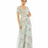 Floral Flutter Sleeve V-Neck Maxi Dress -Women's Skirt 70125 BLM Default 1 WS