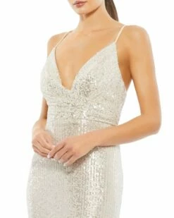 Plunge Neck Ombre Sequin Gown -Women's Skirt 70142 COA 3 WS