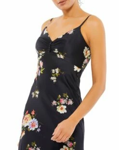 Floral Print Button Bodice Empire Midi Dress 7 Floral Print Button Bodice Empire Midi Dress -Women's Skirt 70182 BMU 3 WS