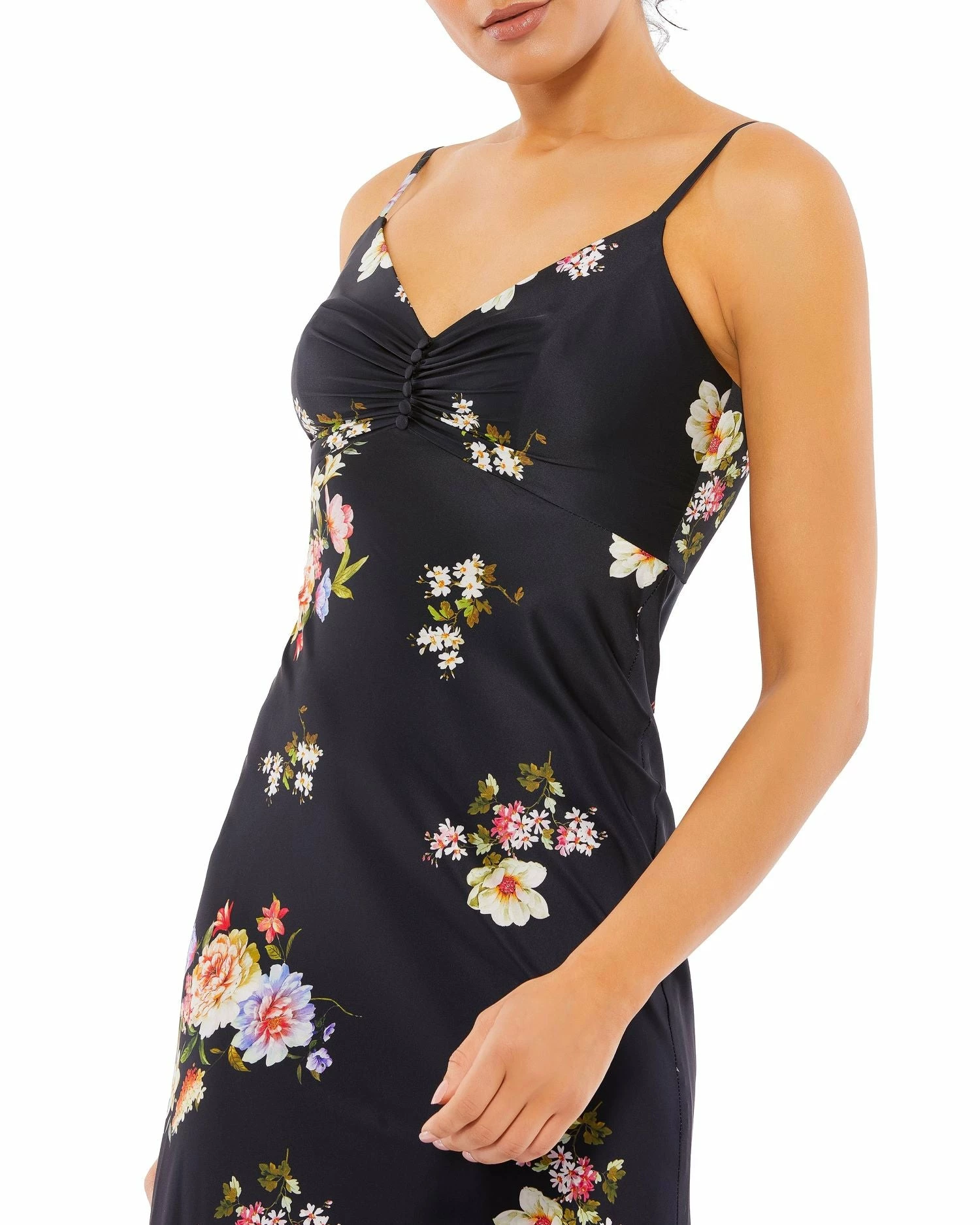 Floral Print Button Bodice Empire Midi Dress 5 Floral Print Button Bodice Empire Midi Dress - Image 3