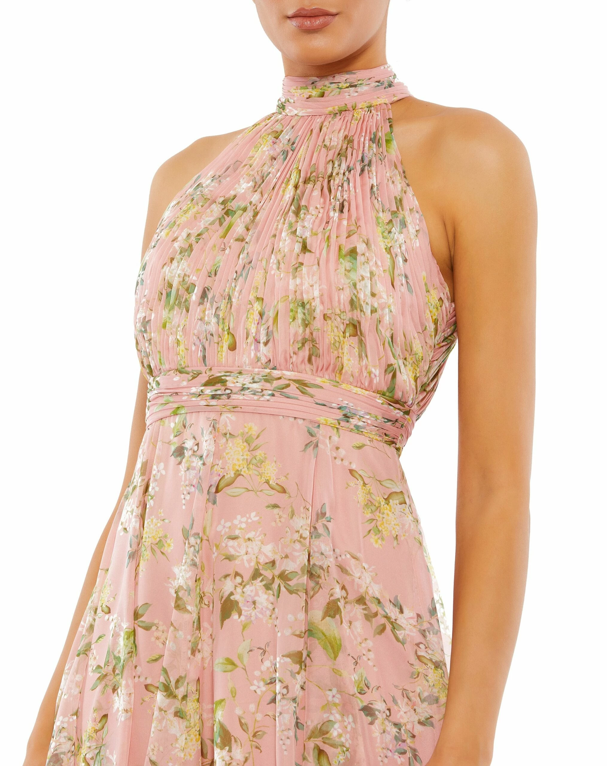 Pleated Halter Neck Floral Dress 5 Pleated Halter Neck Floral Dress - Image 3