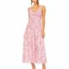 Mesh V-Neck Floral Print Dress -Women's Skirt 8012 PIM Default 1 WS