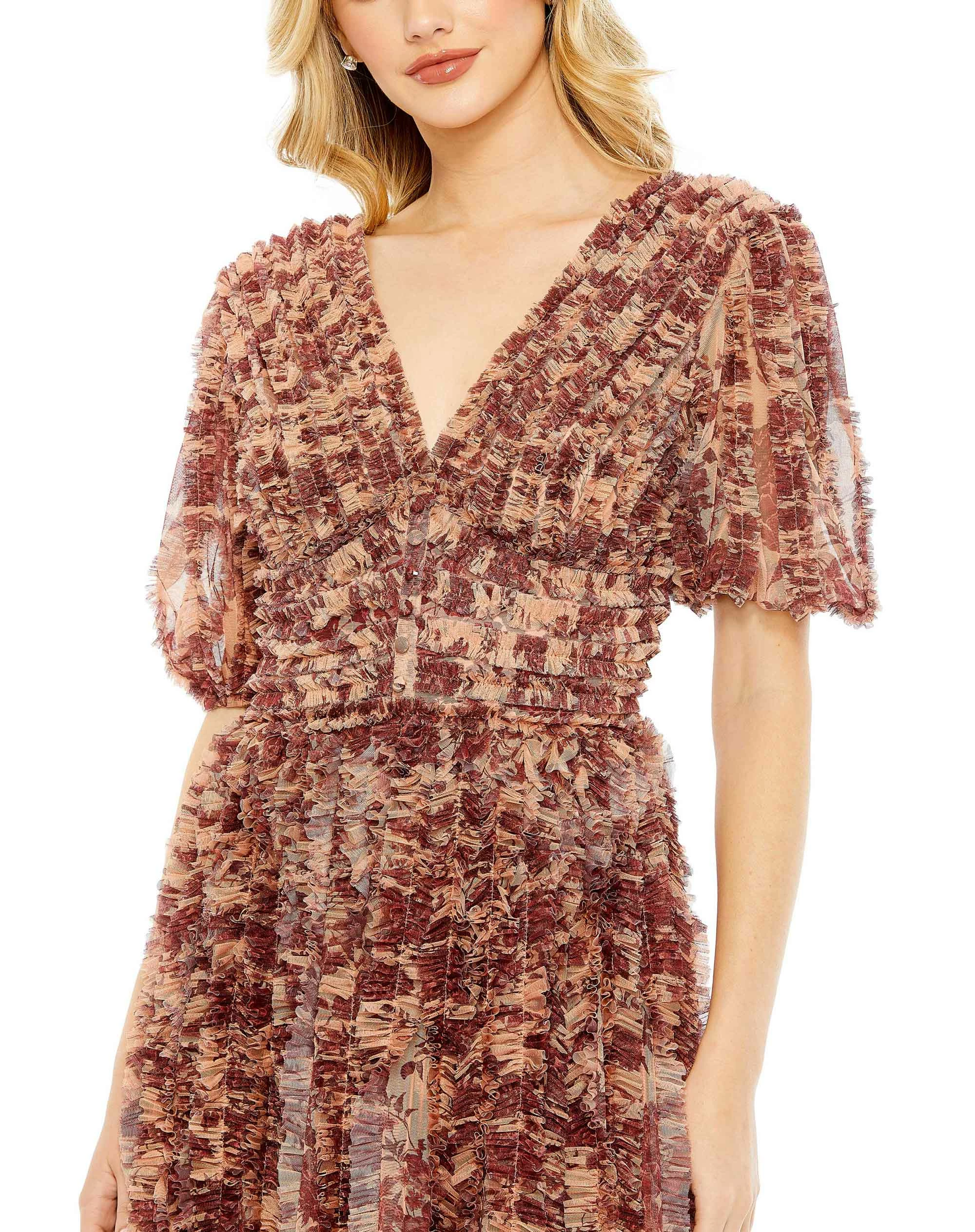 Mesh V-Neck Floral Dress 5 Mesh V-Neck Floral Dress - Image 3