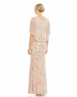 Embellished Cap Sleeve Faux Wrap Trumpet Gown 11 Embellished Cap Sleeve Faux Wrap Trumpet Gown -Women's Skirt 9064 BSH 2 WS