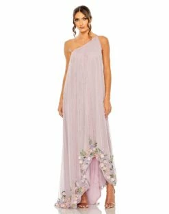 One Shoulder Trapeze Embellished High Low Gown -Women's Skirt 9236 ORU Default 1 WS