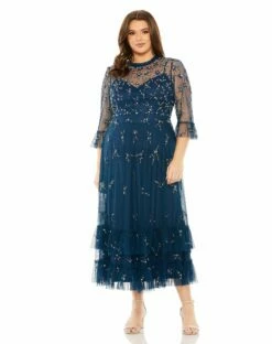 High Neck Embellished Flutter Half Length Sleeve -Women's Skirt 9263 OCB Default 1 WS