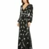 Embellished Wrap Over Bishop Sleeve Gown -Women's Skirt 93616 BLK Default 1 WS