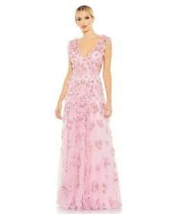 Embellished Lace Up Flowy Gown -Women's Skirt 93692 CandyPink AB 50d4c416 ffab 4542 9ec4 626c041a11d1