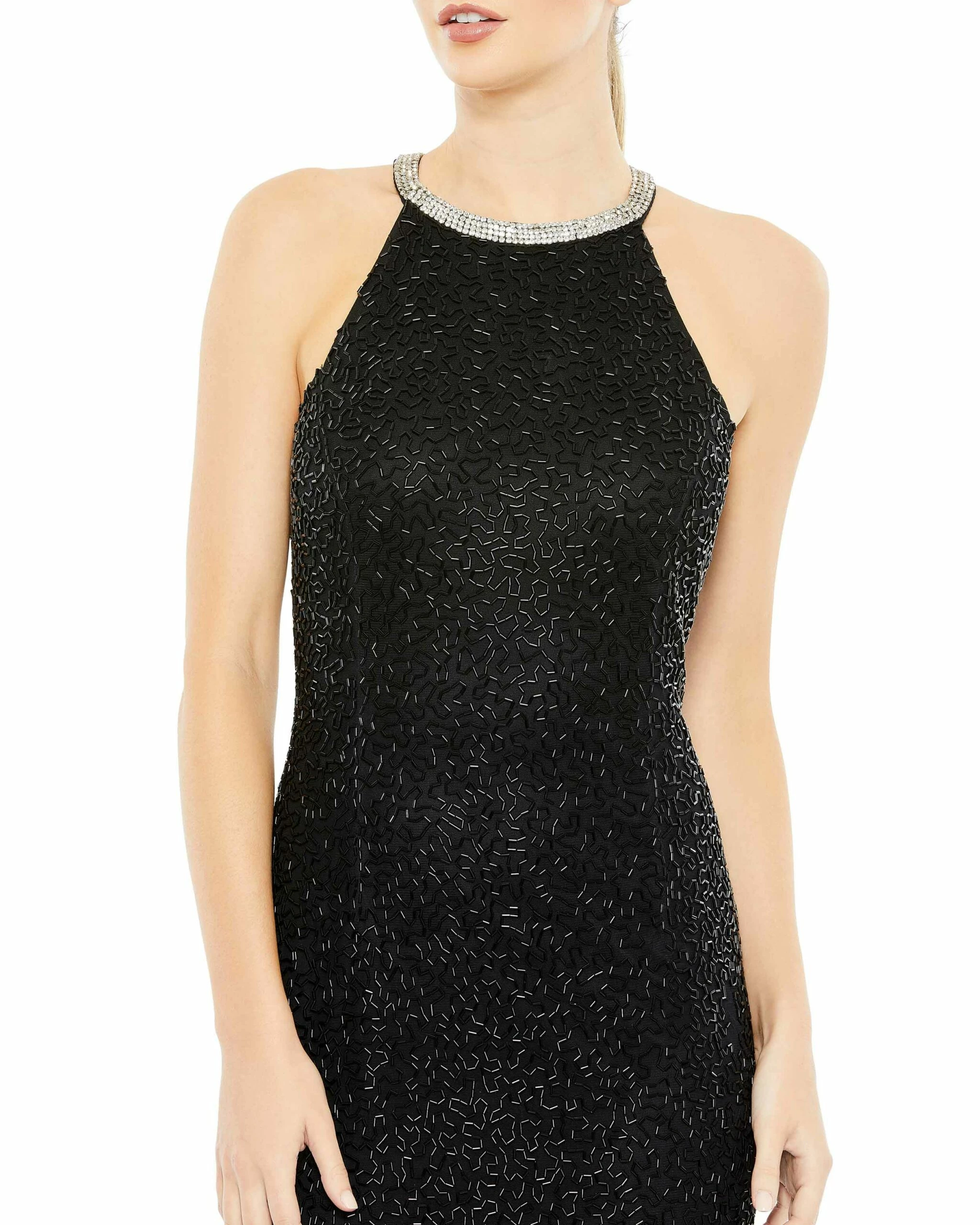 Beaded Sleeveless High Neck Column Gown 11 Beaded Sleeveless High Neck Column Gown - Image 9