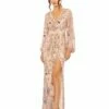 Floral Beaded Surplice Gown -Women's Skirt 93755 ROW Default 1 WS