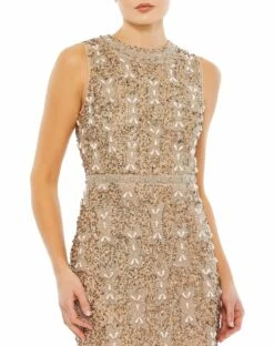 Embellished High Neck Sleeveless A Line Dress -Women's Skirt 93764 VCO 3 WS