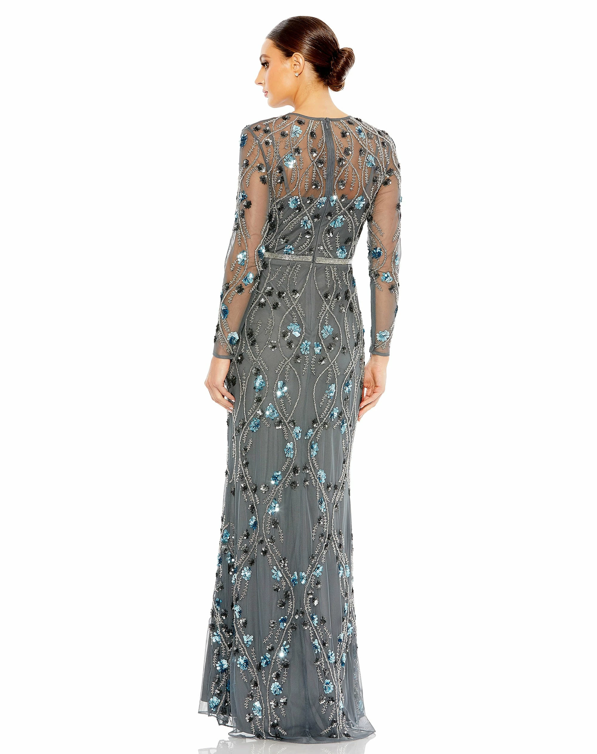 Floral Embellished Long Sleeve Gown 4 Floral Embellished Long Sleeve Gown - Image 2