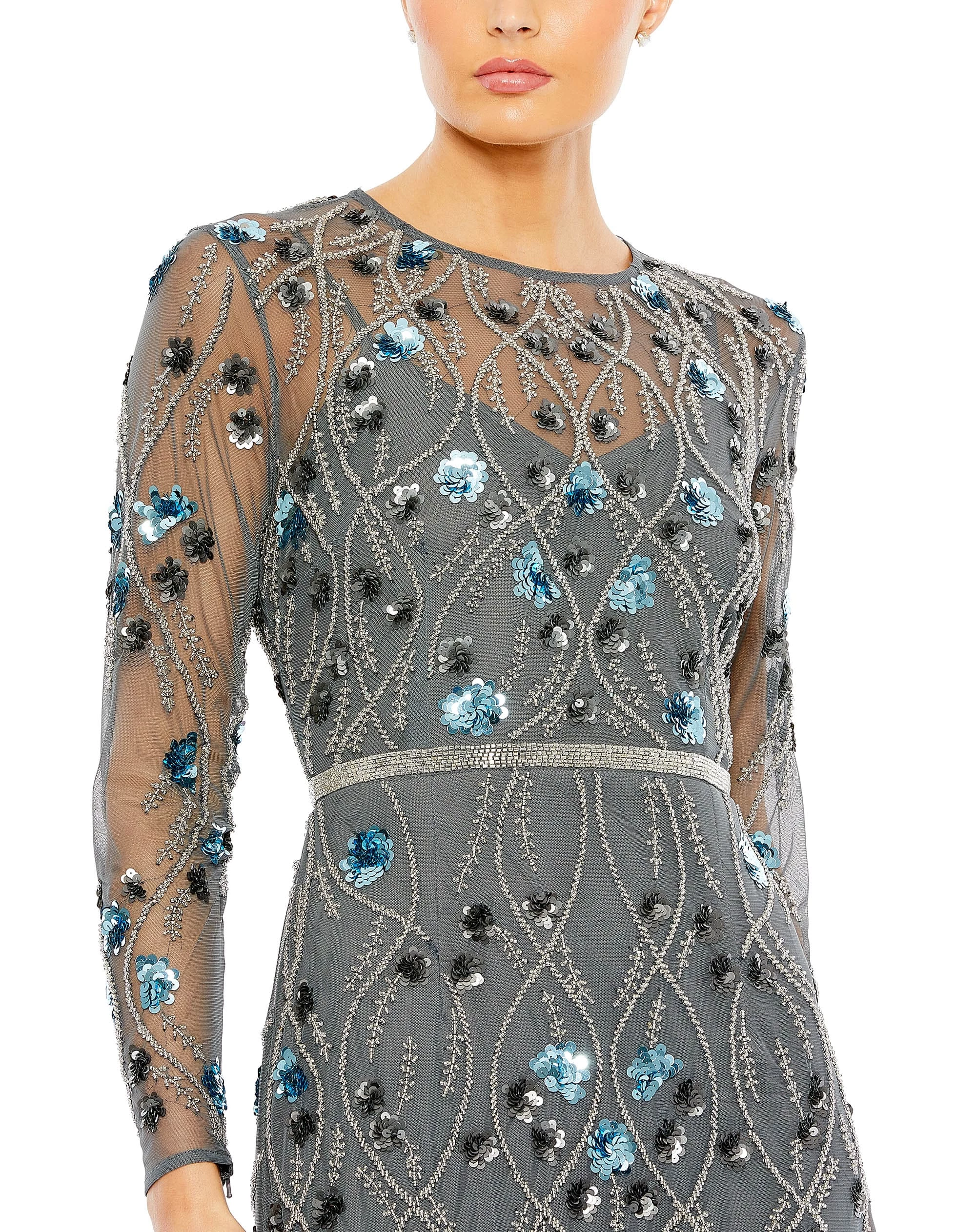 Floral Embellished Long Sleeve Gown 5 Floral Embellished Long Sleeve Gown - Image 3