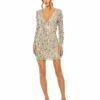 Long Sleeve Beaded Fringe Plunge Neck Dress -Women's Skirt 93850 NUS Default 1 WS
