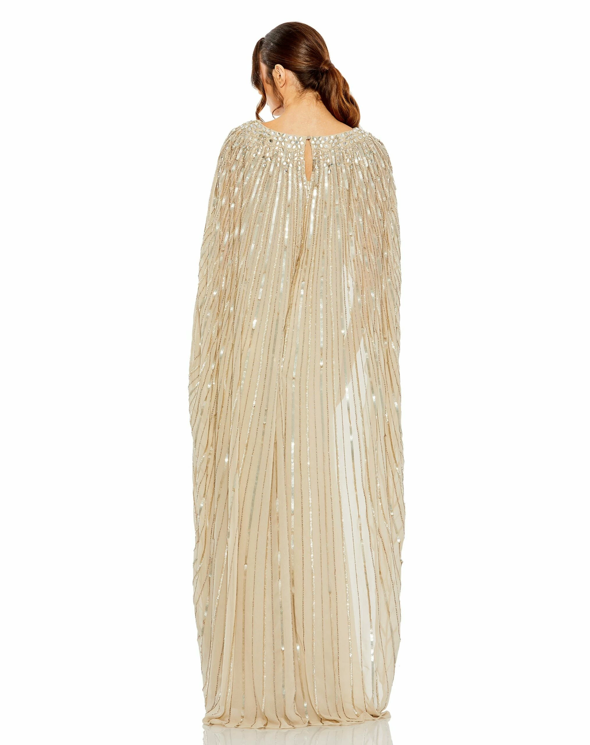 Embellished Column Cape Gown 7 Embellished Column Cape Gown - Image 5