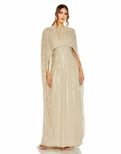 Embellished Column Cape Gown 11 Embellished Column Cape Gown -Women's Skirt 93869 CHM Default 1 WS