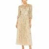 Beaded Long Sleeve Midi Dress 1 Beaded Long Sleeve Midi Dress -Women's Skirt 93889 Taupe AB