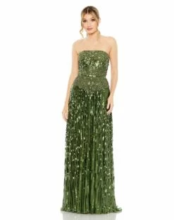 Strapless Hand Embellished Beaded A Line Gown -Women's Skirt 93915 EME Default 1 WS