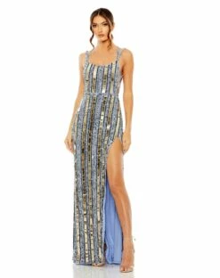 Halter Neck Embellished Detailed Back Gown -Women's Skirt 93981 ING Default 1 WS